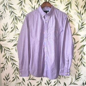 Banana Republic Cotton Slim Fit Button Down Shirt. Large. Purple.